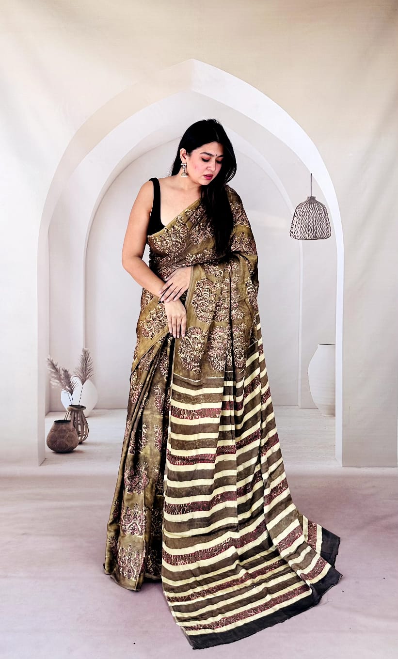 Pure Modal Ajrakh Silk