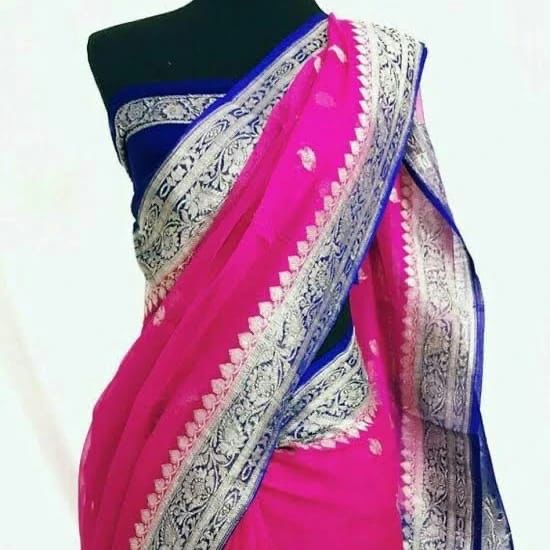 Pure Chiffon Silk Saree (SILK MARK)